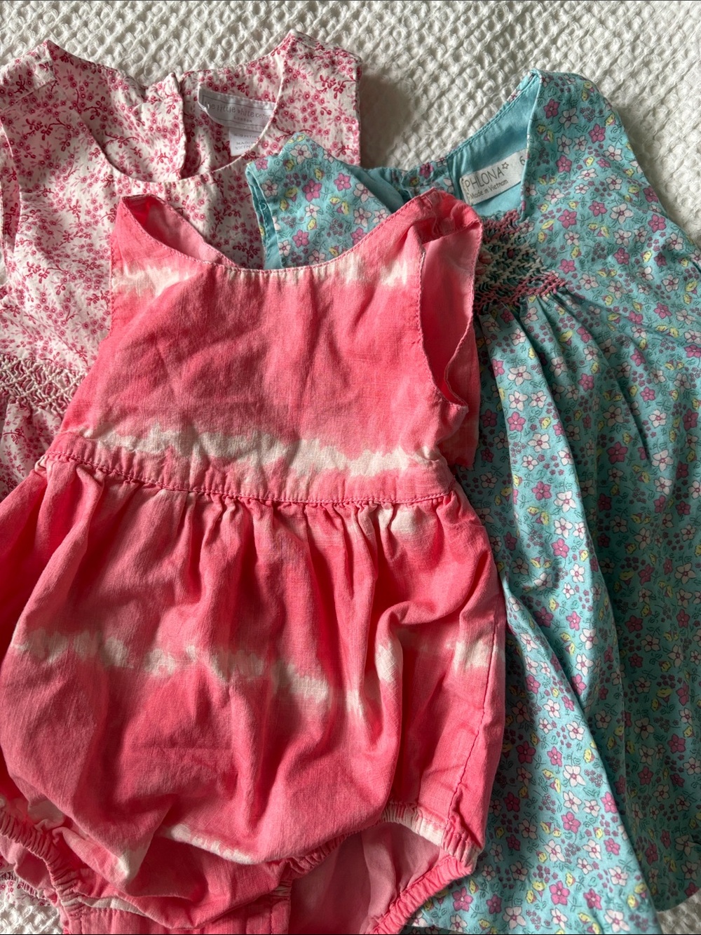 3x baby smocked little White company outfits bundle NWOT 3-9 months gap Phlona - Picture 2 of 7